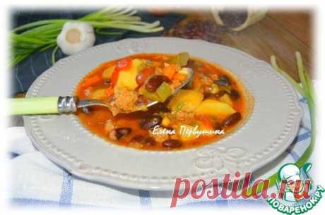 Острый томатный суп с фасолью - кулинарный рецепт
