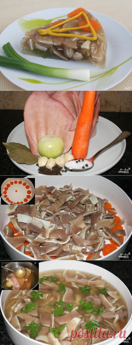 Холодец из свиных ушей - пошаговый рецепт с фото на Повар.ру