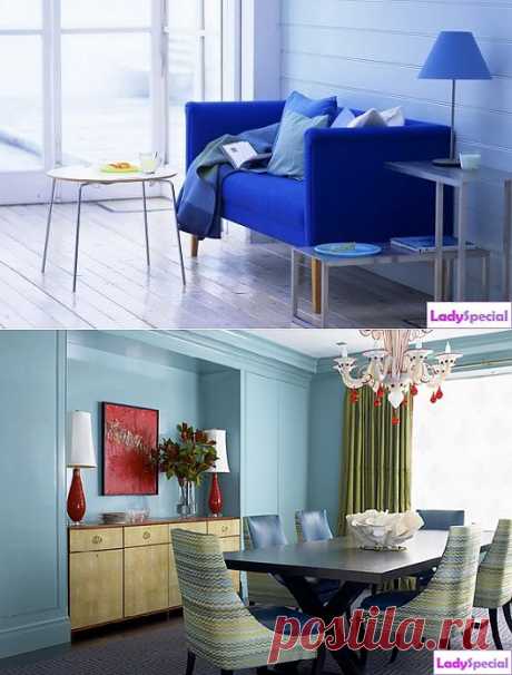 С какими цветами сочетается синий в интерьере? - Женский журнал LadySpecial.ru