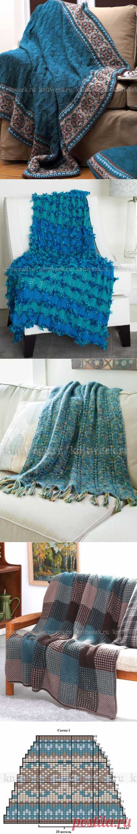 вяжем спицами одеяла и подушку для красоты и уюта нашего дома