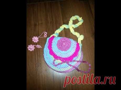 Вязанная крючком сумочка детская (Crochet. Children's handbag)