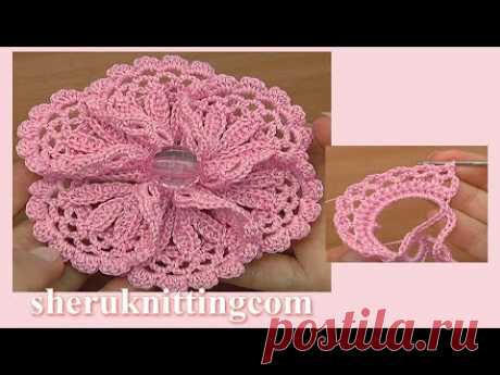 (8488) How to Crochet 3D Flower Tutorial 99 Part 1 of 2 - YouTube