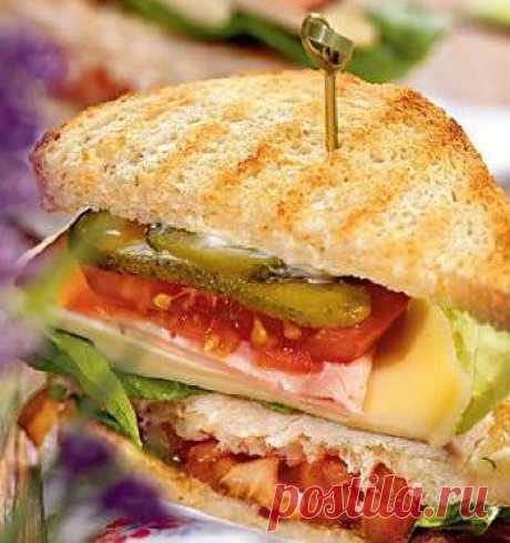 Рецепт трехслойного сэндвича - Бутерброды . 1001 ЕДА вкусные рецепты с фото!
