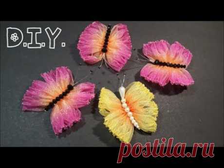 ♡ ❀ ♡ D.I.Y. Dual Tone Organza  Butterfly ♡ ❀ ♡