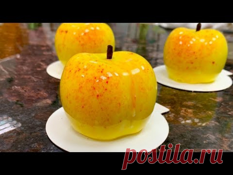 МУССОВОЕ ПИРОЖНОЕ ЯБЛОКО 3D / Форма PAVONI APPLE  CHERRY PEACH