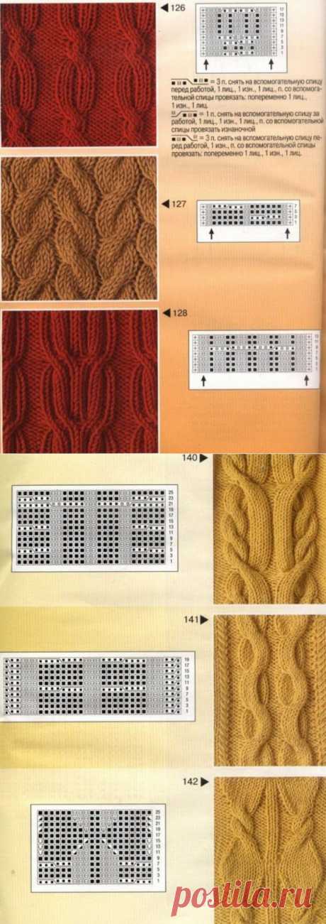 Подборка узоров с косами спицами. Схемы вязания узоров | Домоводство для всей семьи