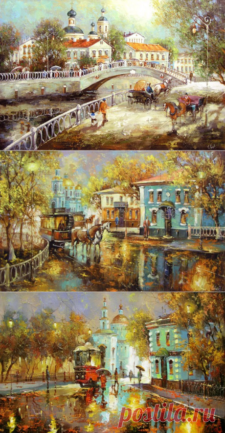 Городской пейзаж. Картины художника Сергея Боева.