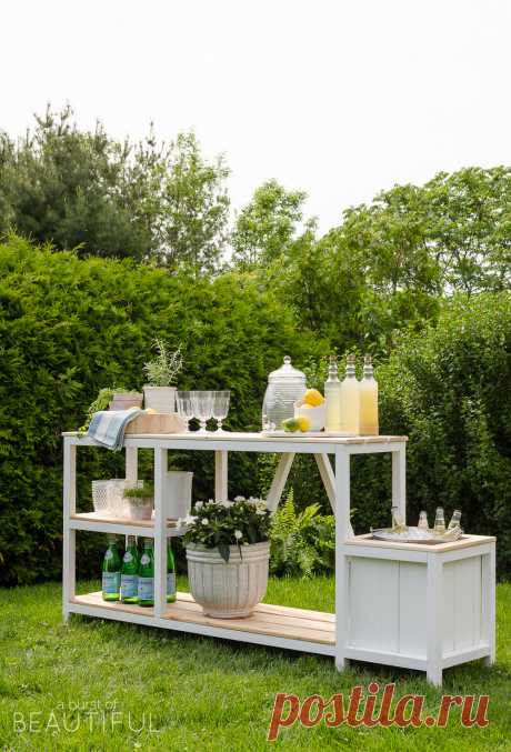 Summer Entertaining + Outdoor Bar | Free Plans - A Burst of Beautiful