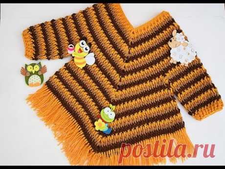 Crochet autumnal poncho Majovelcrochet  #crochet #ponchocrochet - YouTube