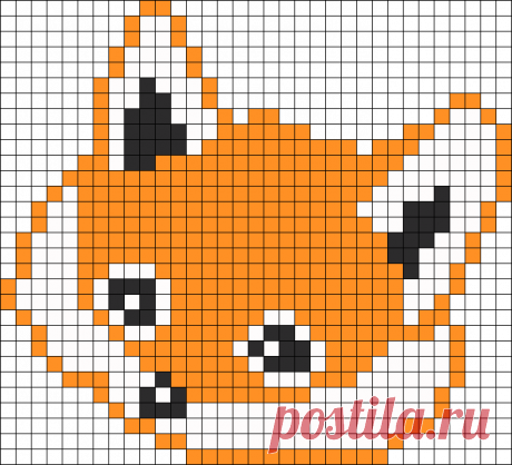 Fox Perler Bead Pattern | Bead Sprites | Animals Fuse Bead Patterns