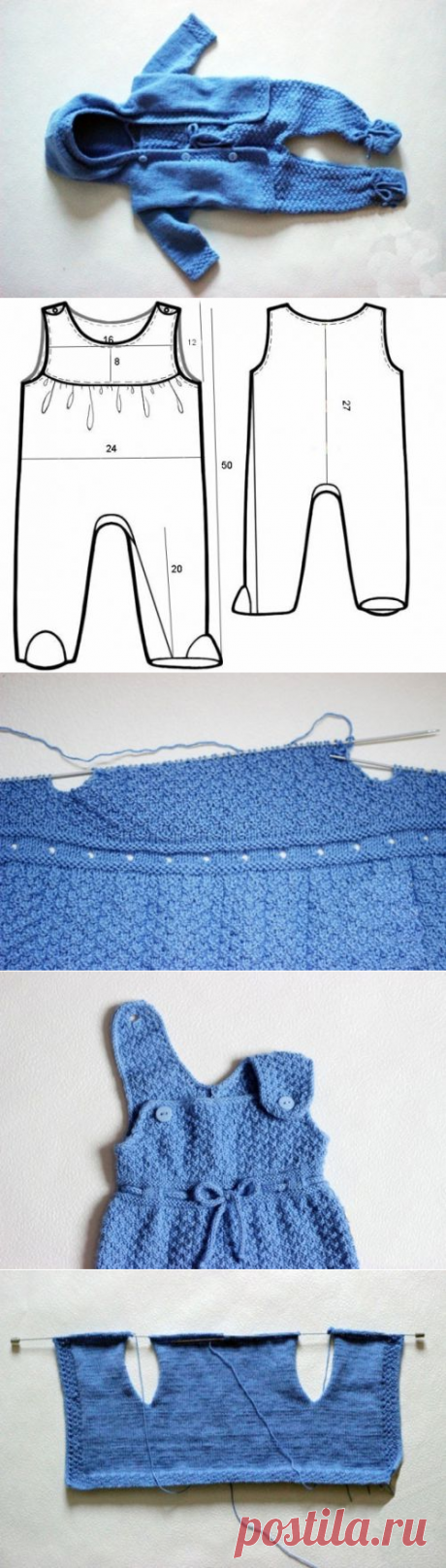 Вязаные костюмы для новорожденных: вязание спицами и крючком + схемы