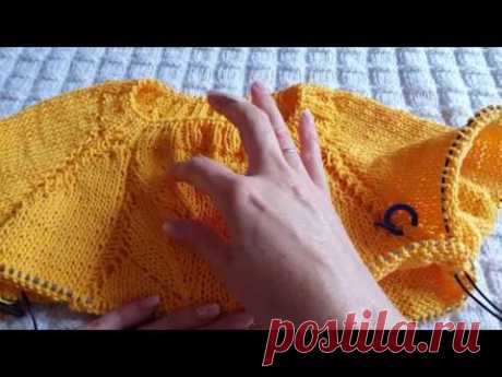 Детский свитерок регланом сверху с ростком (3-я часть)