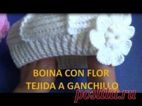 Flor tejida a ganchillo # 12 paso a paso para Boina