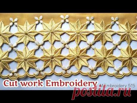 (528) Cut work Machine embroidery | Lace - YouTube