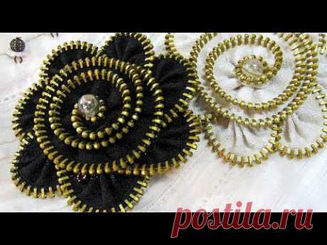 ▶ Tutorial: Broche de cremallera. Zipper brooch - YouTube