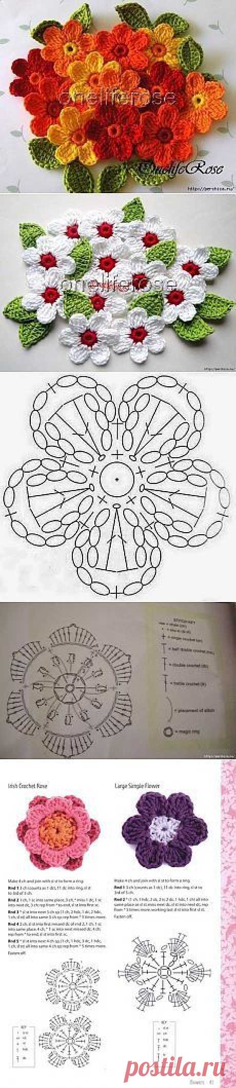 Цветочки крючком