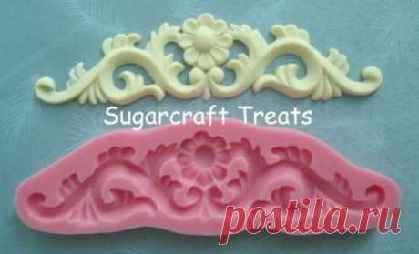 Lace Flower Rose Vintage Silicone Mould Border Cake Topper Chocolate Sugarcraft | eBay