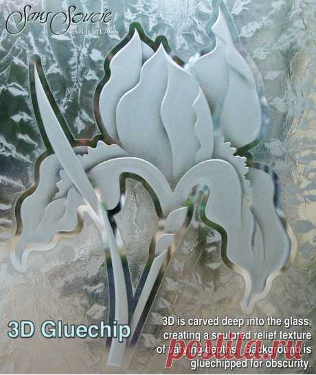 Abstract Hills I 3D Etched Glass Door Rustic Style Decor