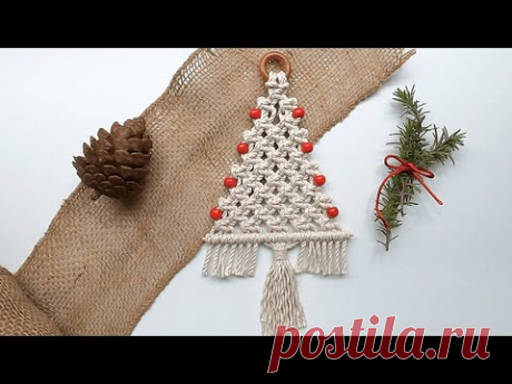 DIY 🎄 ARBOLITO de NAVIDAD en MACRAME (paso a paso) | DIY Macrame Christmas Tree Ornament