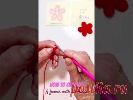 How to crochet a flower with a scheme, yarn snd 3.5 hook