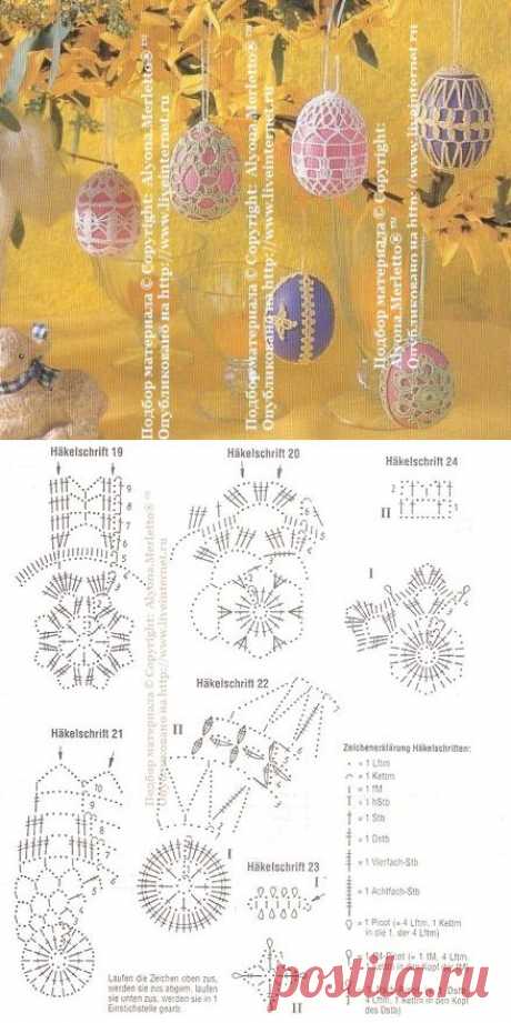Готовимся к пасхе ... праздничное  крючком.