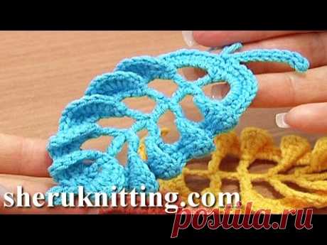 3D Crochet Leaf Tall Stitches Tutorial 28 Part 1 of 2 Complex Stitch Base