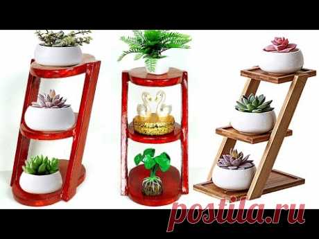 Cement flower vase stand || Room decor idea ||  Look like wood flower vase stand