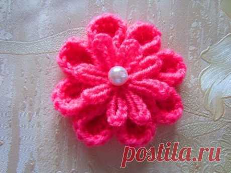 Вяжем цветок крючком / Кnit crochet flower