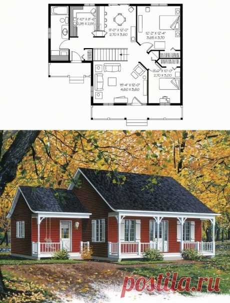 Идеальный отпуск Retreat HWBDO14114 + коттедж из BuilderHousePlans.com