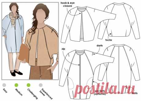 Alegra Jacket Sewing Pattern / Coat Sewing Pattern – Jacket, Vest & Coat Sewing Patterns – Style Arc