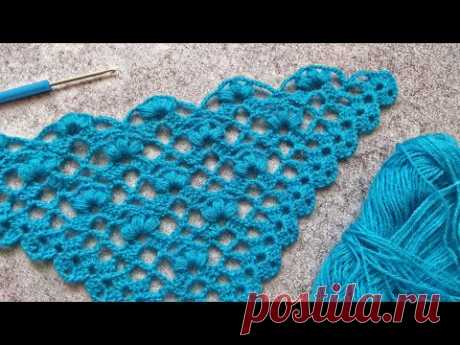 Эта шаль вяжется на одном дыхании | Потрясающий узор для шали крючком | Crochet shawl
