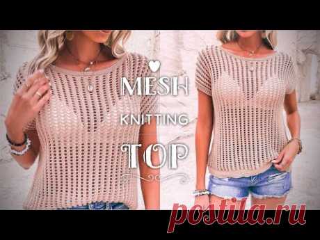 ТАК ВЫ НИКОГДА 🔥 НЕ ВЯЗАЛИ!!!💥 КРАСИВЕЙШАЯ СЕТКА для ТОПА &quot;HOLLYWOOD&quot; KNITTING LACE TOP