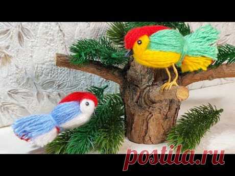 DIY Идея для декора комнаты. Простые птички из ниток. Love birds