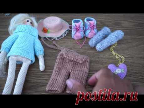 Random knit tilda doll pants