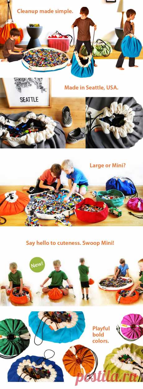 Swoop Bags: Отличная идея для  детских игрушек - и сумка и коврик для игры.