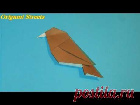 Как сделать птицу из бумаги. Оригами птица