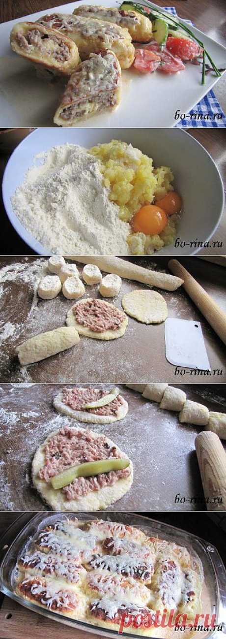 Рулеты с фаршем в сливочном соусе (картофельное тесто) | Вкусно и красиво!