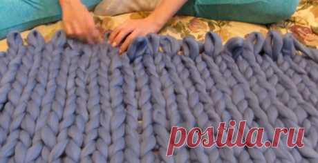 Плед крупной вязки из мериноса своими руками - YouTube