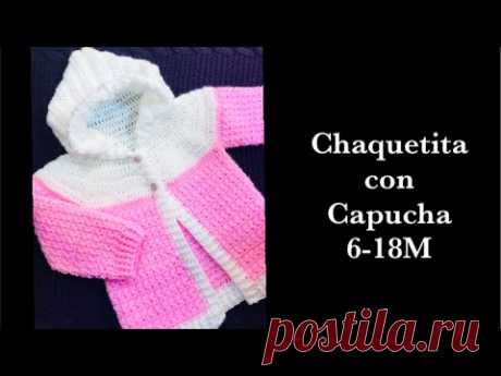 Como tejer chaquetita con capucha, casaquinho, abrigo o chambrita para bebé Crochet for baby #180