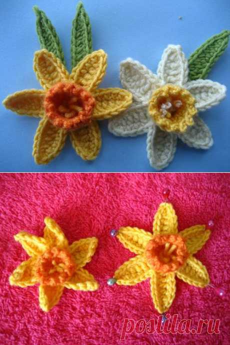 Attic24: Crochet Daffodil пошаговый мк