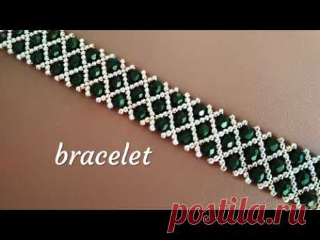 Beaded bracelet-tutorial. Браслет из бисера и бусин. Мастер-класс