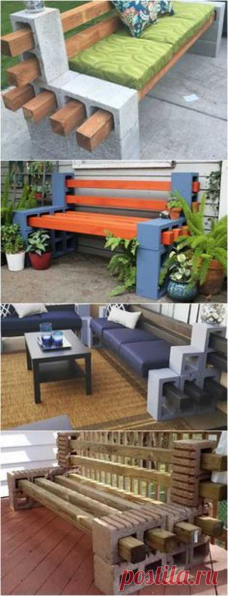 cool How to Make a Bench from Cinder Blocks: 10 Amazing Ideas to Inspire You!  #Bench #best #block #cement #CinderBlock #Patio #Recycled #top #Wood %%page%% Cement or cinder blocks can be repurposed in numerous ways to create interesting things such as media units, planters or... Amazing cinder block benches!