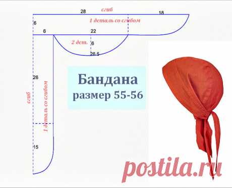 Летом пригодится. Как выкроить и сшить бандану