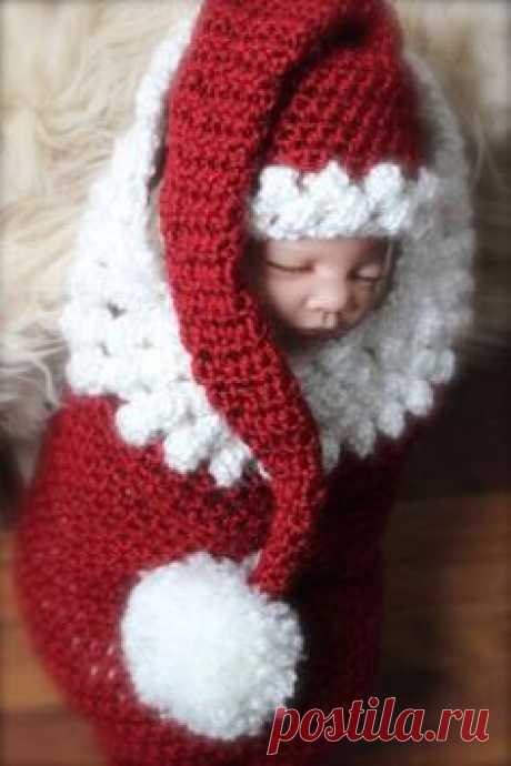 Newborn baby girl or newborn baby boy Christmas cocoon and…