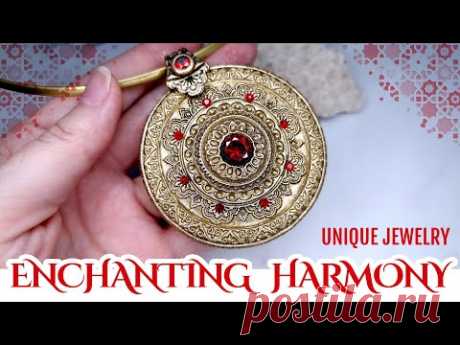 Celestial Circles: Creating a Mesmerizing Round Pendant with Majestic Mandala in polymer clay | DIY