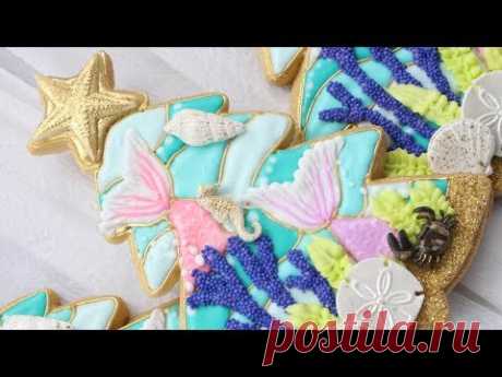 Mermaid Christmas Tree Cookie - Mermaid cake trend on a cookie satisfing instrumental version