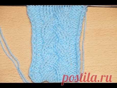 Вязание спицами узора Косы. Схема 11 ////   Knitting pattern braids. scheme 11