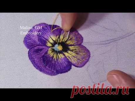Embroidery : Long & Short stitch| Вышивка гладью