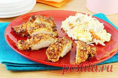 Рецепт: Куриные наггетсы с сыром, запеченные в духовке - пошаговый фото рецепт приготовления