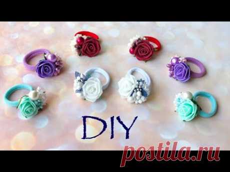 Резиночки из фоамирана Розы из фоамирана на резинке заколке Foam flowers hair accessories